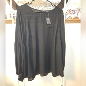 Torrid Sheer Elegant Black Blouse Size 1